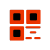 Illustration d'un QR code simple de couleur rouge.